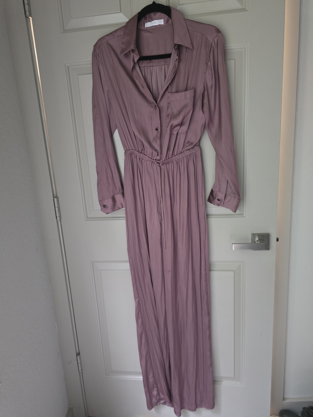 Mango Mauve Long Sleeve Jumpsuit